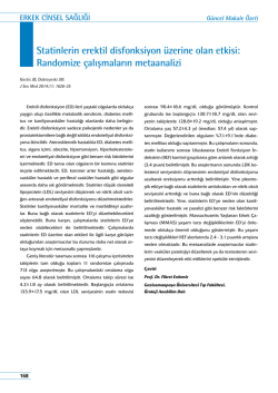 Statinlerin erektil disfonksiyon &uuml;zerine olan etkisi