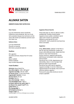 ALLMAX SATEN - Allmax Yapı Kimyasalları