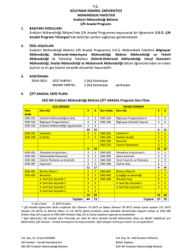 T.C. S&Uuml;LEYMAN DEMİREL &Uuml;NİVERSİTESİ M&Uuml;HENDİSLİK