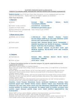 ELEKTRİK ENERJİSİ SATIN ALINACAKTIR T&Uuml;RKİYE İŞ KURUMU