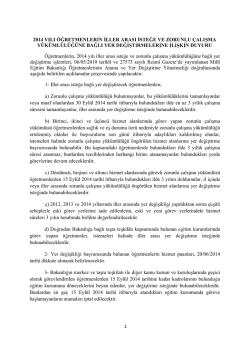 2014 YILI &Ouml; RETMENLER N LLER ARASI STE E VE ZORUNLU