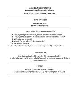 sağlık bilimleri enstit&uuml;s&uuml; 2014-2015 &ouml;ğretim yılı g&uuml;z d&ouml;nemi kesin