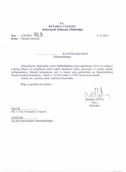 11.11.2014 tarih ve 963 sayılı yazı