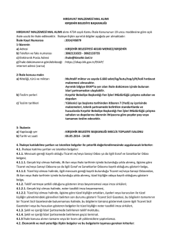 HIRDAVAT MALZEMESİ MAL ALIMI KIRŞEHİR BELEDİYE