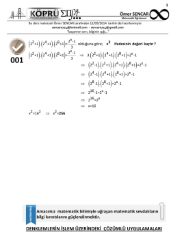 denklemlerin işlem &uuml;zerindeki &ccedil;&ouml;z&uuml;ml&uuml; uygulamaları