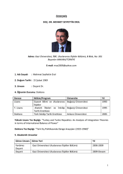 Doç. Dr. Mehmet Seyfettin Erol - Latin Amerika Çalışmaları Araştırma