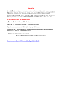 UGNO Hesaplaması Duyurusu İçin Tıklayınız.