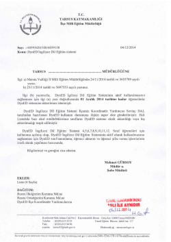 İl&ccedil;e Milli Eğitim M&uuml;d&uuml;rl&uuml;ğ&uuml; Yazısı