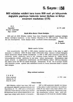 S. Sayısı: 156 - T&uuml;rkiye B&uuml;y&uuml;k Millet Meclisi