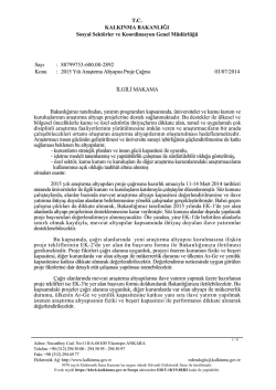 Araştırma Altyapısı Proje Çağrısı - Mehmet Akif Ersoy Üniversitesi