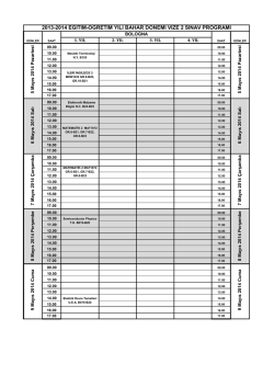 2013-2014 eğitim-öğretim yılı bahar dönemi vize 2 sınav programı