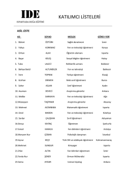 katılımcı listeleri