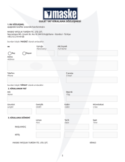 GULET YAT KİRALAMA S&Ouml;ZLEŞMESİ 1