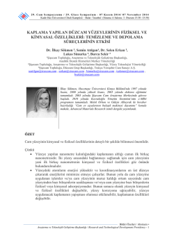 kaplama yapılan d&uuml;zcam y&uuml;zeylerinin fiziksel ve kimyasal &ouml;zellikleri