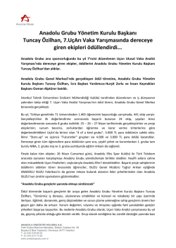 Anadolu Grubu Yönetim Kurulu Başkanı Tuncay Özilhan, 7.UçArı