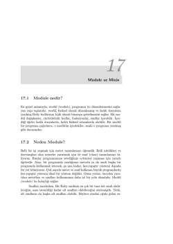 Module ve Mixin 17.1 Module nedir? 17.2 Neden Module?
