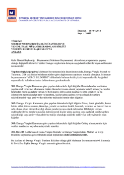 DURUM TESPİTİ - İstanbul Serbest Muhasebeci Mali M&uuml;şavirler Odası