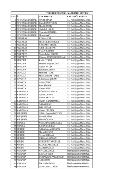 Katılımcı Listesi - İller İdaresi Genel M&uuml;d&uuml;rl&uuml;ğ&uuml;