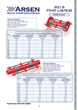 Kompansat&ouml;rler Fiyat Listesi