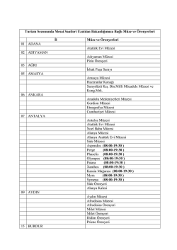 Mesai Saatleri Uzatılan M&uuml;zeler Listesi
