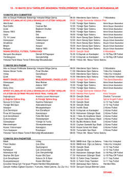 16 MAYIS 2014 M&Uuml;SABAKA PROGRAMI