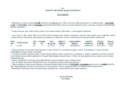 T.C. TEFENNİ BELEDİYE BAŞKANLIĞINDAN İLAN METNİ