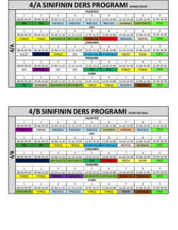 4.Siniflar ders programı