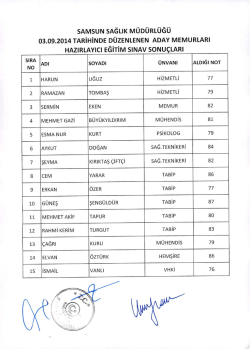 &yuml;ş0 3 . 0 9 . 2 0 1 4 H a z 1 r l a y 1 c 1 E &tilde; i t i m   S 1 n a v   S o n u &ccedil;