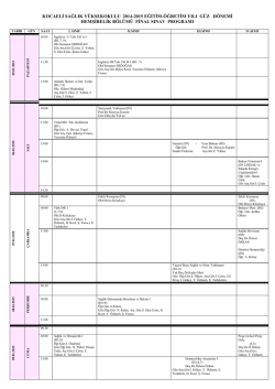Sınav Programı İçin Tıklayınız - Kocaeli Üniversitesi | Ebelik Bölümü
