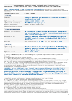 İhale Kayıt Numarası - Kayseri Halk Sağlığı M&uuml;d&uuml;rl&uuml;ğ&uuml;