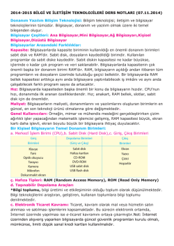 2014-2015 BĠLGĠ VE ĠLETĠġĠM TEKNOLOJĠLERĠ DERS