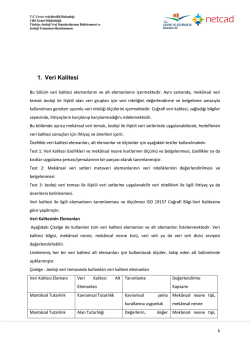 1. Veri Kalitesi - &Ccedil;evre ve Şehircilik Bakanlığı