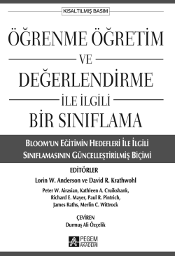 &ouml;ğrenme &ouml;ğretim değerlendirme bir sınıflama