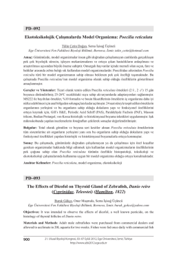 Ekotoksikolojik &Ccedil;alışmalarda Model Organizma: Poecilia reticulata