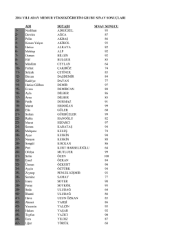 2014 YILI ADAY MEMUR Y&Uuml;KSEK&Ouml;ĞRETİM GRUBU SINAV