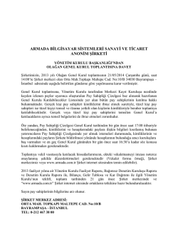 armada bilgisayar sistemleri sanayi ve ticaret anonim şirketi