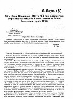 Türk Ceza Kanununun 140 ve 159 ncu maddelerinin değiştirilmesi