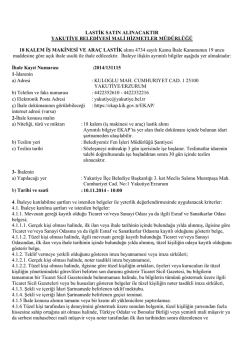 LASTİK SATIN ALINACAKTIR YAKUTİYE BELEDİYESİ MALİ