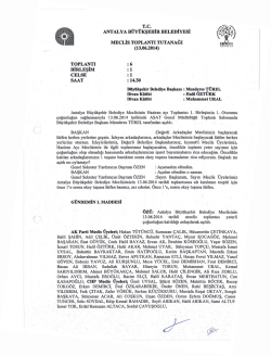 13.06.2014 Tarihli Meclis Toplantı Tutanağı