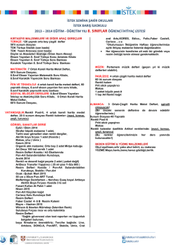 istek semiha şakir okulları istek barış ilkokulu 2013 &ndash; 2014 eğitim