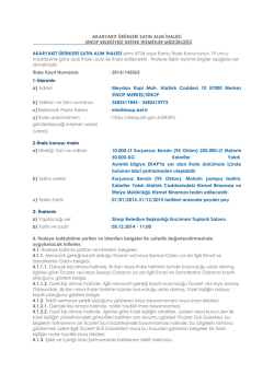 İhale Dosyası - Sinop Belediyesi