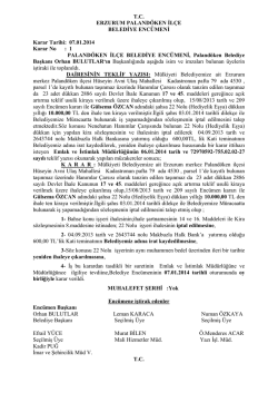 2014 Yılı Enc&uuml;men Kararları