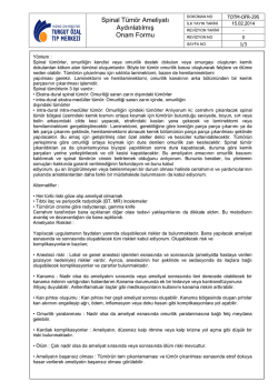 TOTM-OFR-295 Spinal T&uuml;m&ouml;r Ameliyatı Aydınlatılmış Onam Formu