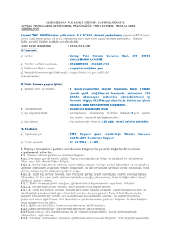 &Ccedil;ELİK SİLOYA PLC SCADA SİSTEMİ YAPTIRILACAKTIR