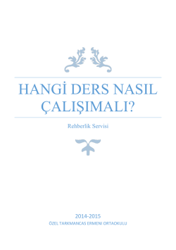 "HANGİ DERS NASIL ÇALIŞILMALI" Ortaokul Ekim Ayı Rehberlik