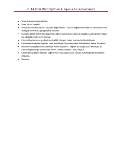 2014 Fizik Olimpiyatları 4. Aşama Kuramsal Sınav
