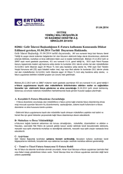 Gelir İdaresi Başkanlığının E-Fatura kullanımı Konusunda Dikkat