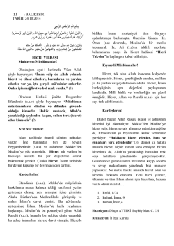 24.10.2014 Tarihli Hutbe