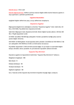 Depolama Aygıtları ve Hafıza Ölçü Birimleri Etkinliği