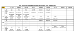 SBR 2014-2015 AKADEMİK D&Ouml;NEMİ G&Uuml;Z S&Ouml;MESTİRİ PAZARTESİ